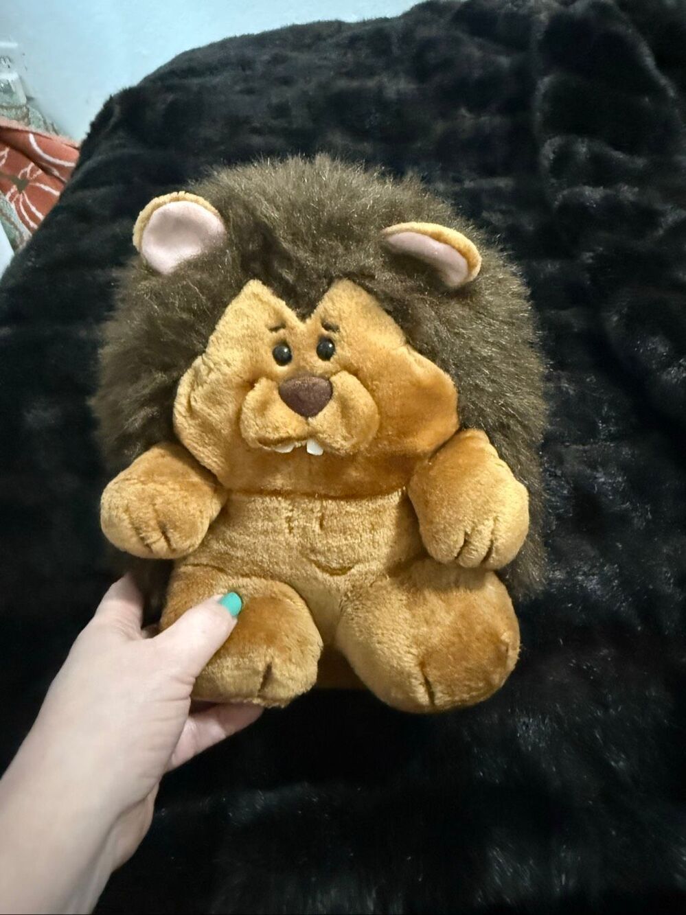 Animal fair  EAGER BEAVER Plush Buck Teeth Beige Brown Vintage Stuffed Animal